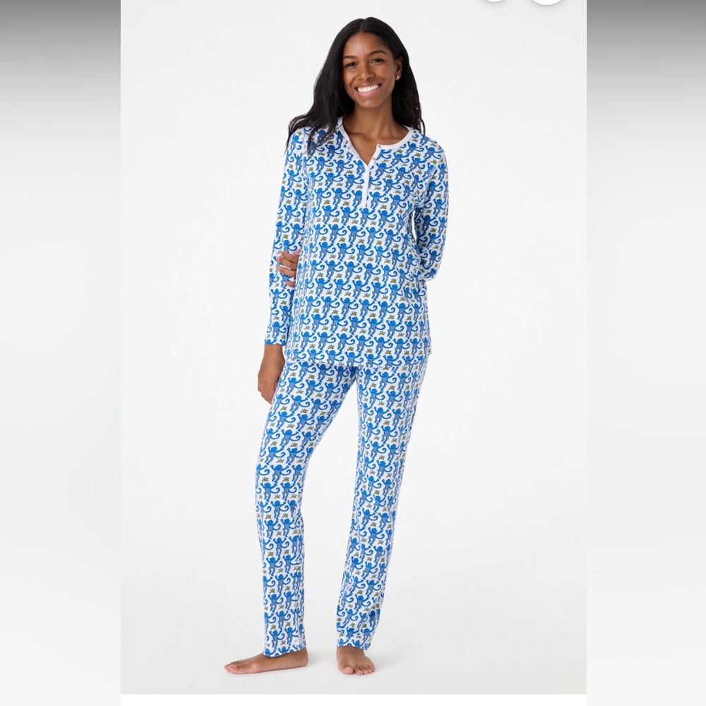 Roller rabbit blue original monkey pajamas.